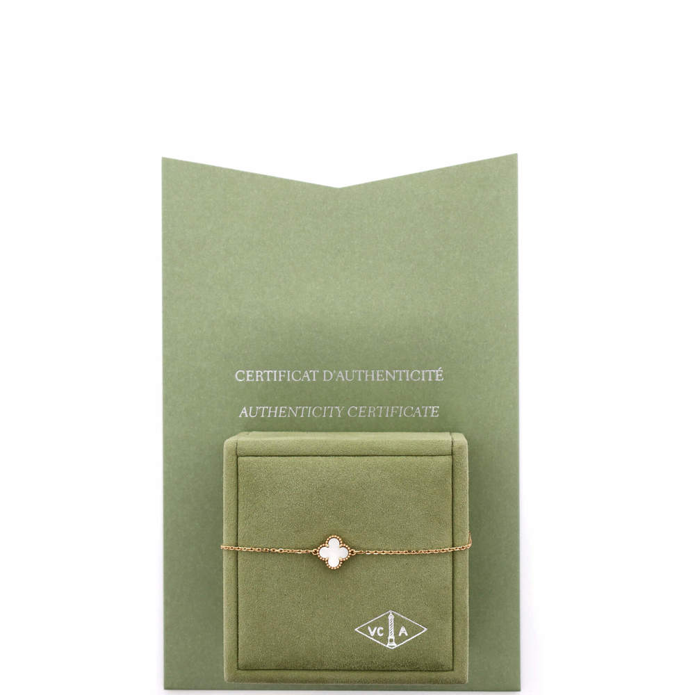 Van Cleef & Arpels Sweet Alhambra Bracelet 18K Yellow Gold and Mother of Pearl - Picture 2 of 4